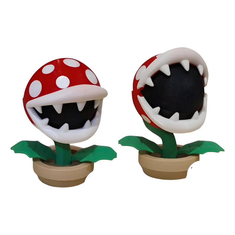 Soporte Alexa Echo 4 O 5 Planta Piraña Mario Rojo