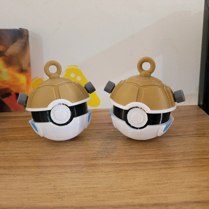 Esferas Árbol Navidad Tipo Pokebola Blastoidee 6 Pack Azul Pokebola