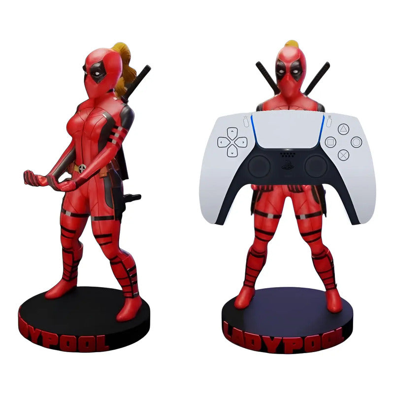 Soporte Para Control Play Xbox O Celular Lady Deadpool Rojo