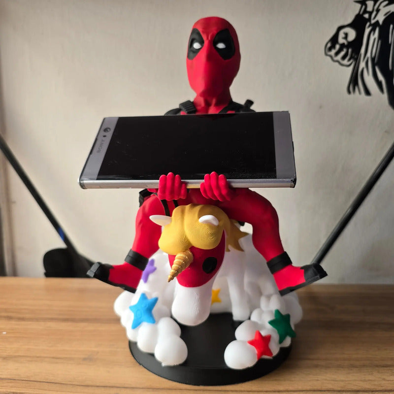 Soporte Control Play Xbox O Celular Deadpool Con Caballo Rojo