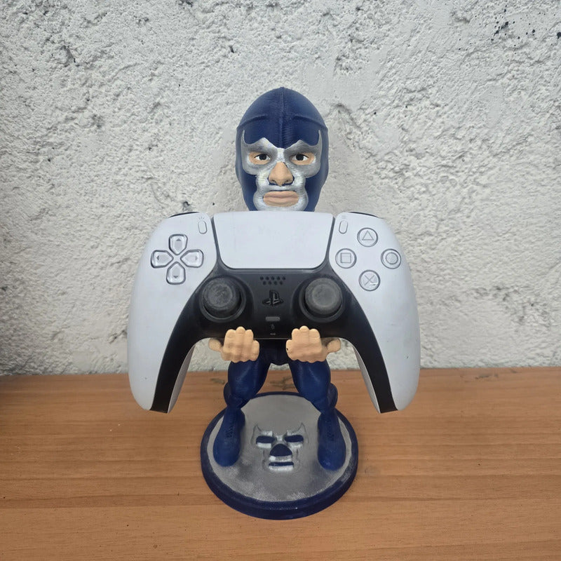 Soporte Para Control Play Xbox O Cel Blue Phanter Lucha Libr Azul