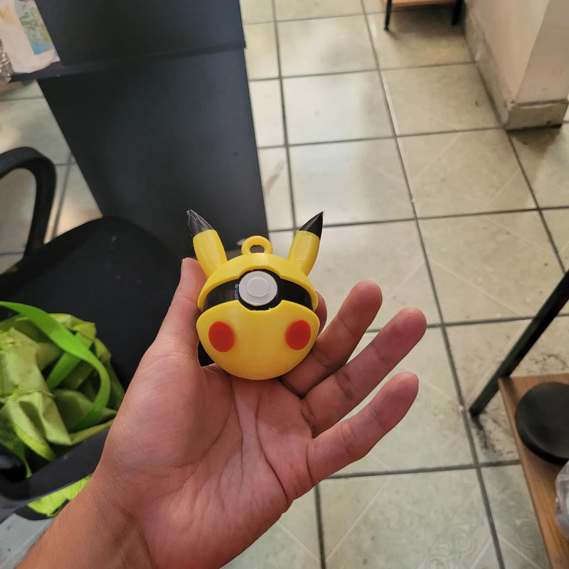 Esferas Árbol De Navidad Tipo Pokebola Pikachuu 6 Pack Amarillo Pokebola