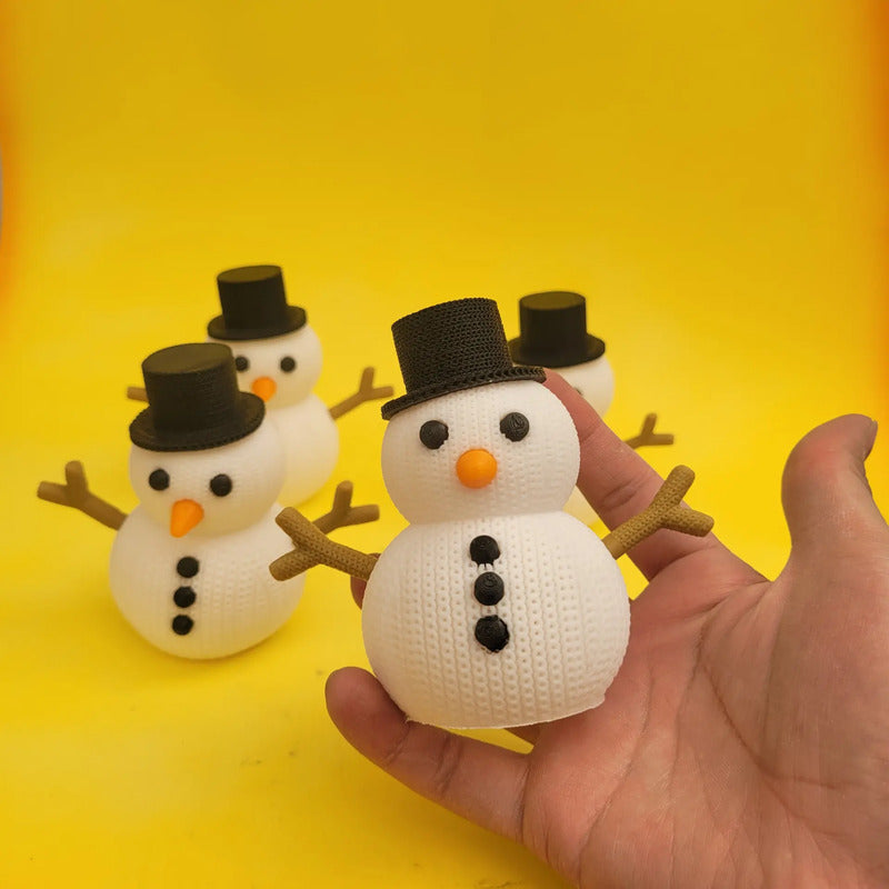 Figura Decorativa Para Navidad Hombre De Nieve Vela 4 Pack Blanco