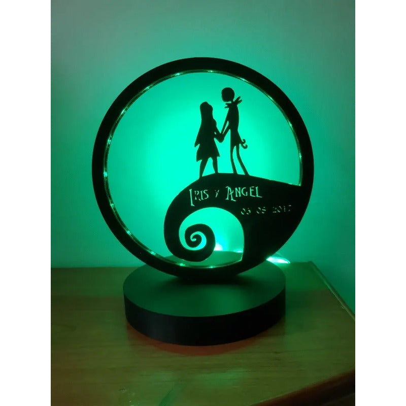 Lampara Jack Y Sally Con Nombre De Pareja Personalizado  Todos Varios
