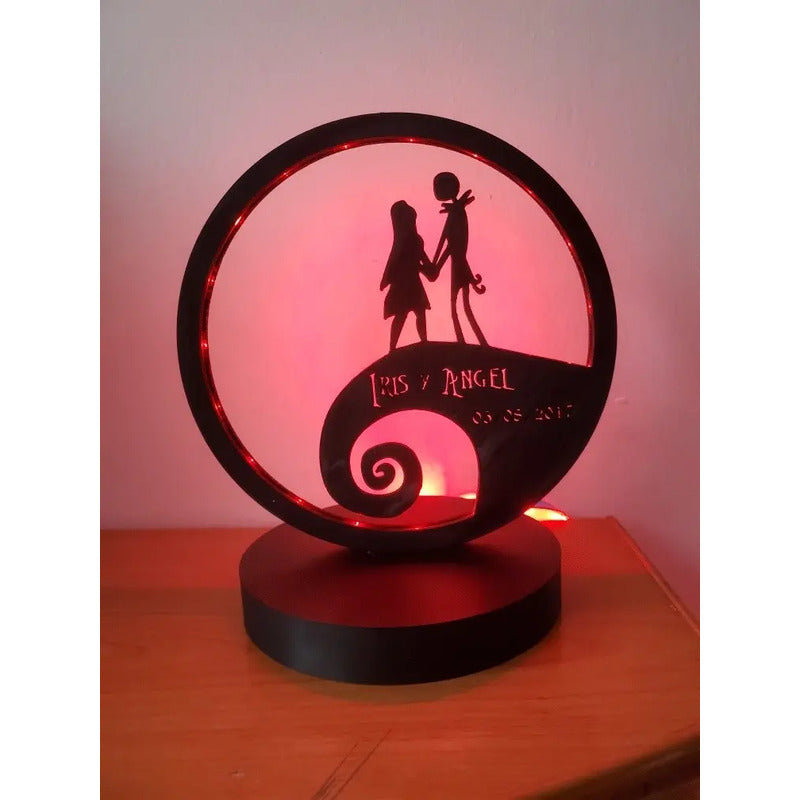 Lampara Jack Y Sally Con Nombre De Pareja Personalizado  Todos Varios