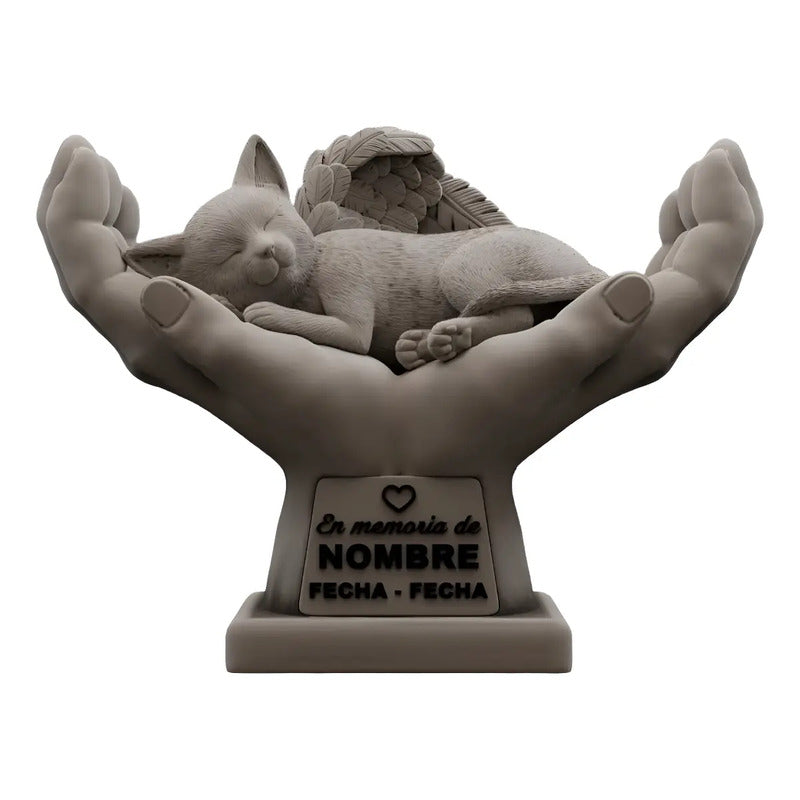 Estatua Homenaje Recordario Gatos Personalizada  Gris