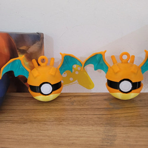 Esferas Árbol Navidad Tipo Pokebola Charizardd 6 Pack Pokebola