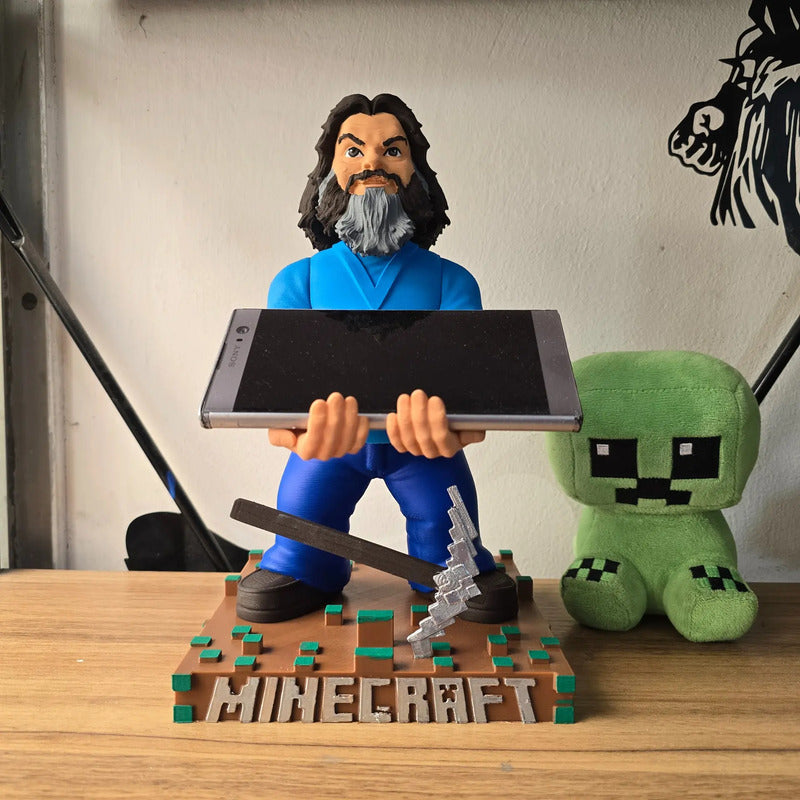 Soporte Control Play Xbox O Celular Steve Minecraft Jack Bla Azul