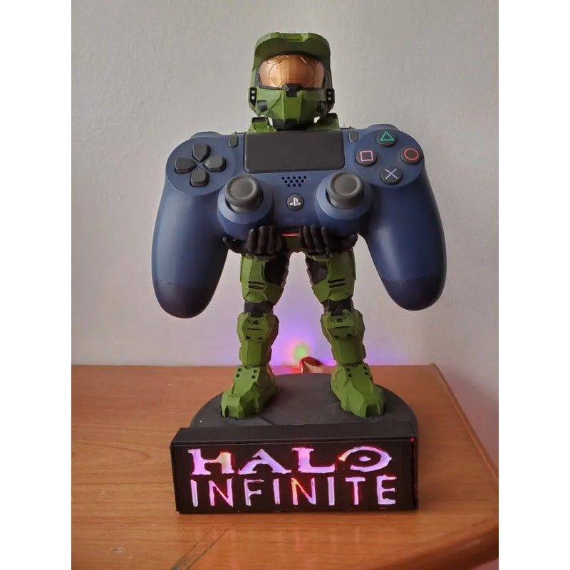Soporte Control Xbox Play Halo Máster Chief Con Luces Led