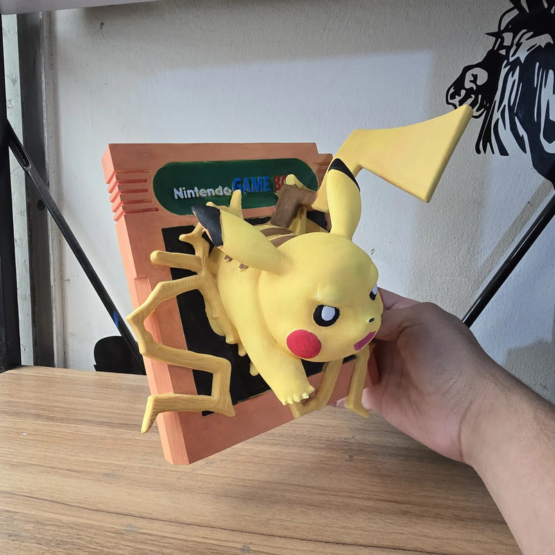 Cuadro De Cartucho Pikachu Pokemon Amarillo Negro