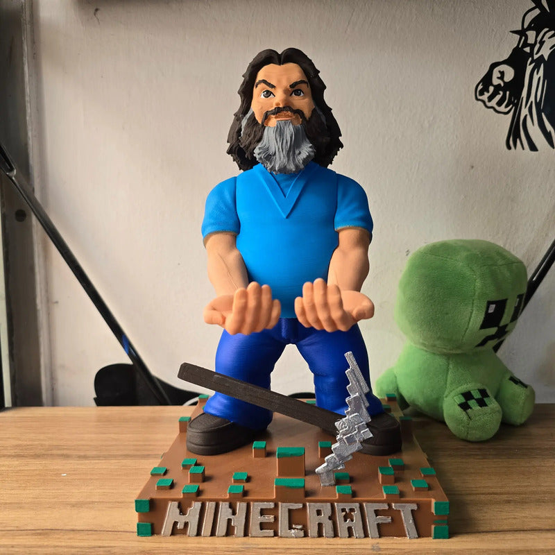 Soporte Control Play Xbox O Celular Steve Minecraft Jack Bla Azul