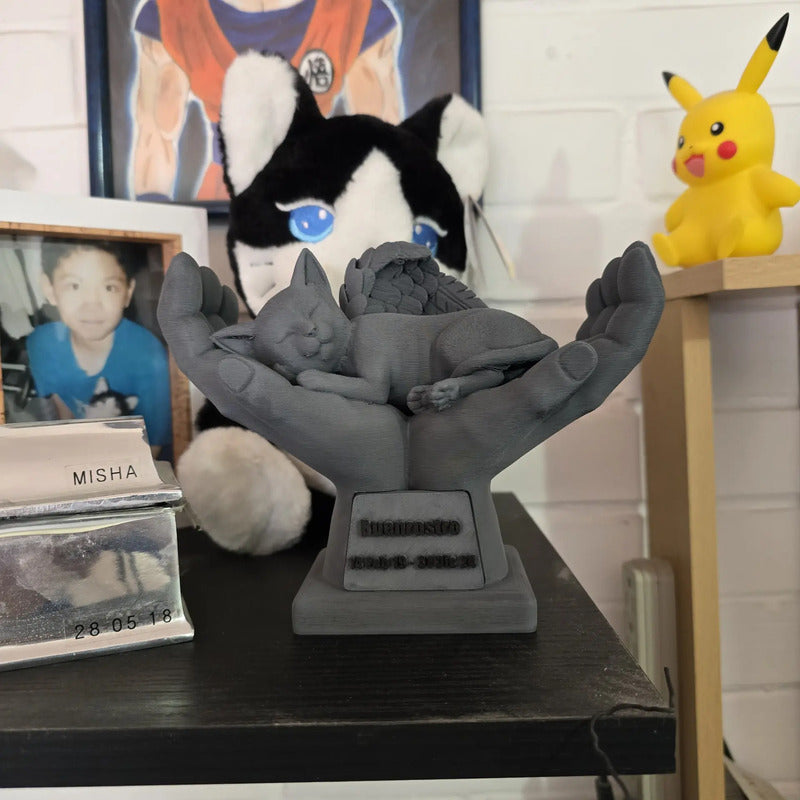 Estatua Homenaje Recordario Gatos Personalizada  Gris