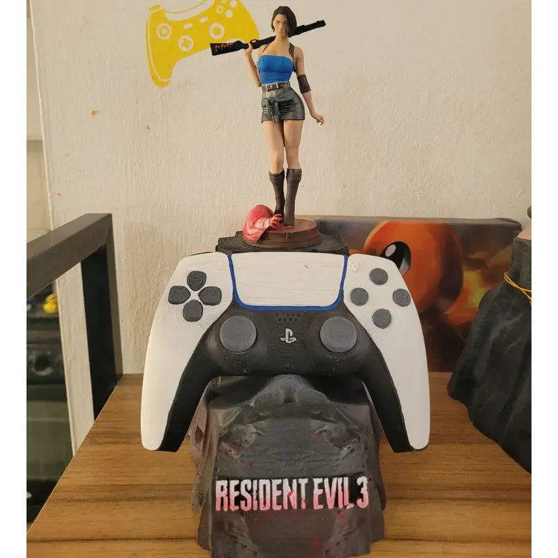 Soporte Para Control Xbox O Play Jill Valentine Resident Azul Acero