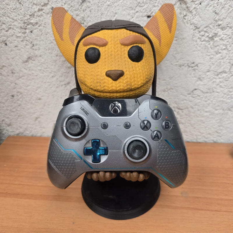 Soporte Control Play Xbox O Celular Ratchet And Clank Naranja Claro