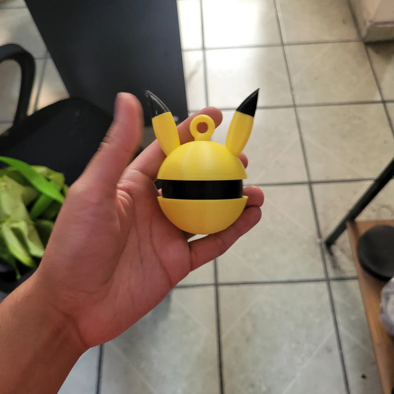 Esferas Árbol De Navidad Tipo Pokebola Pikachuu 6 Pack Amarillo Pokebola