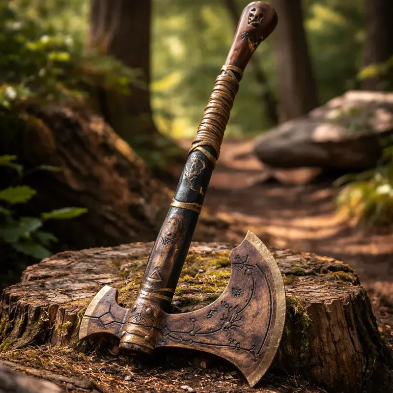 Hacha Leviatan God Of War Naranja Claro