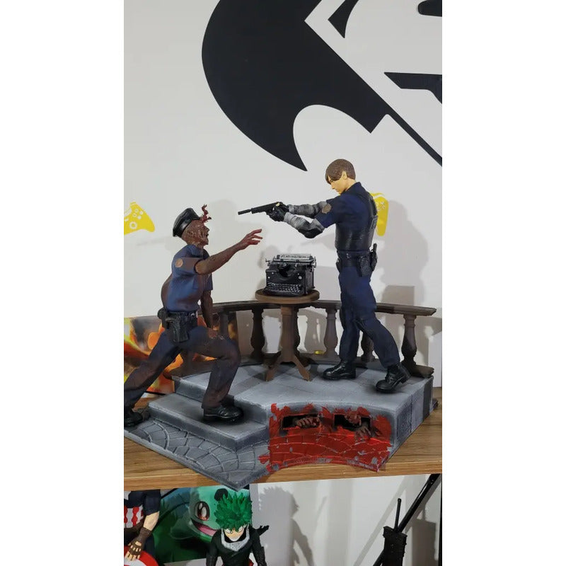 Figura Acción Leon Kennedy Con Zombie Resident Evil