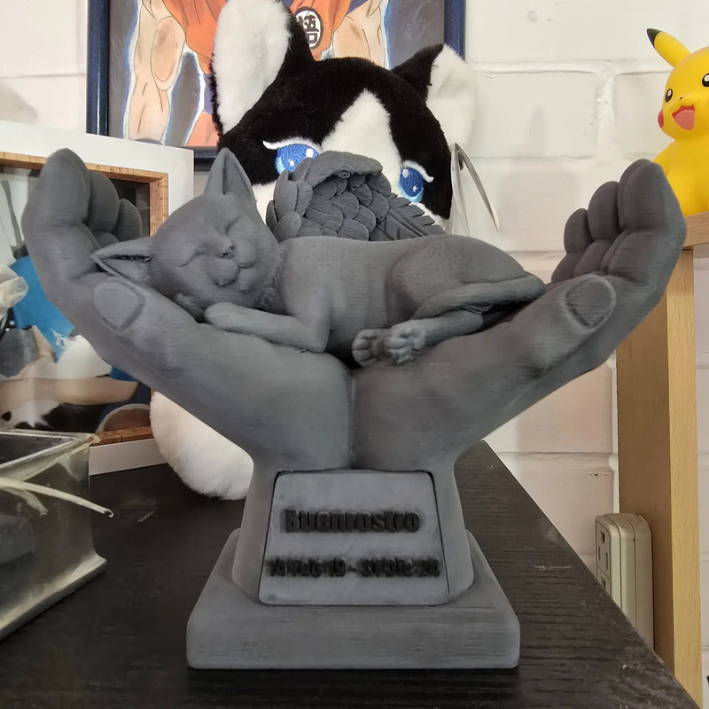 Estatua Homenaje Recordario Gatos Personalizada  Gris