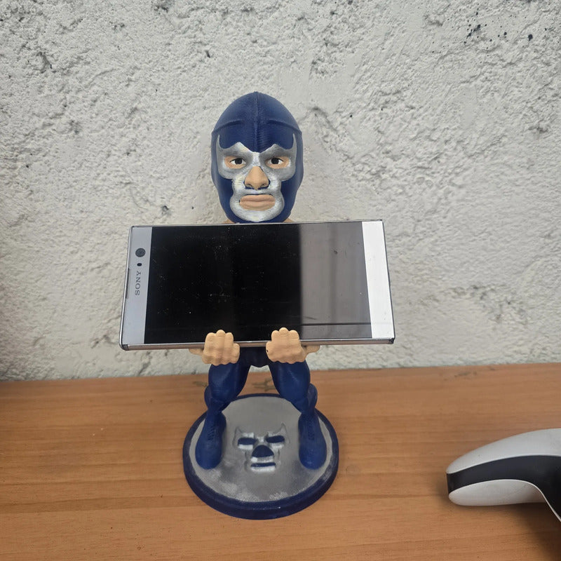 Soporte Para Control Play Xbox O Cel Blue Phanter Lucha Libr Azul