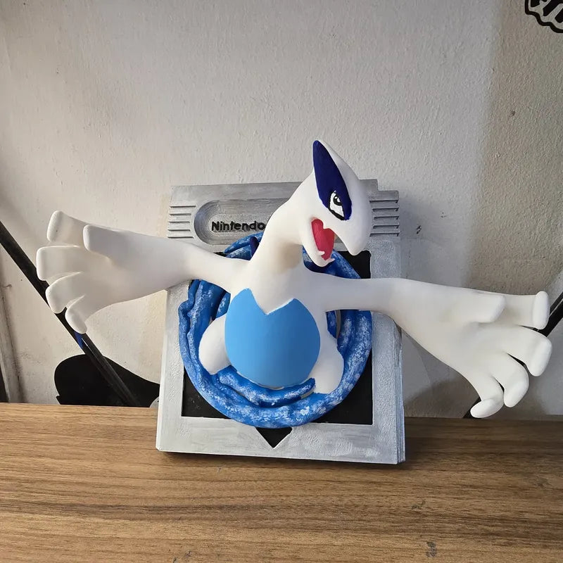 Cuadro De Cartucho Lugia Pokemon Azul Marino Blanco