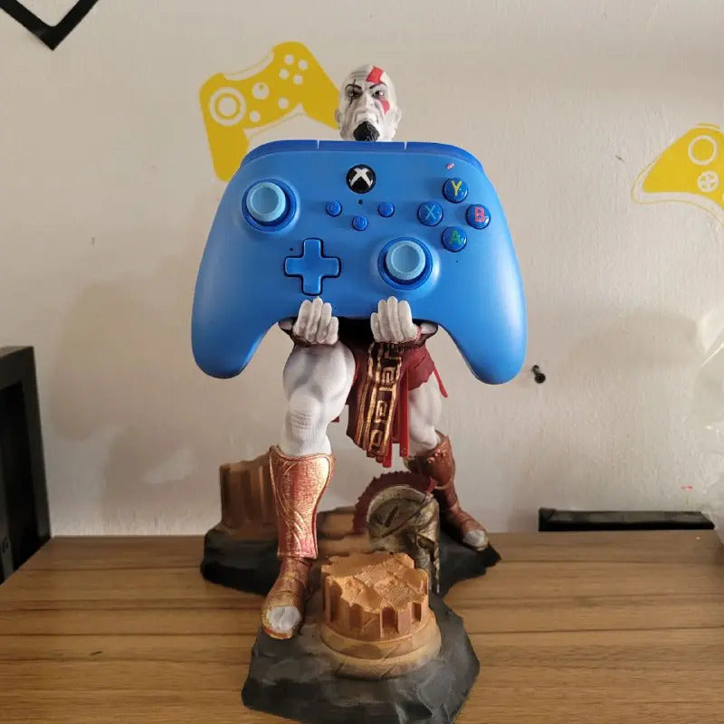 Soporte Para Mando O Celular De Kratos God Of War V3 Blanco, Rojo Y Dorado
