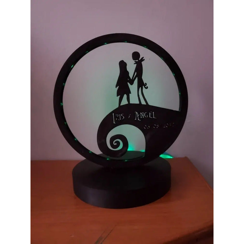 Lampara Jack Y Sally Con Nombre De Pareja Personalizado  Todos Varios