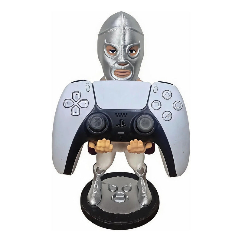 Soporte Control Play Xbox O Cel El Santo Lucha Libre Plateado