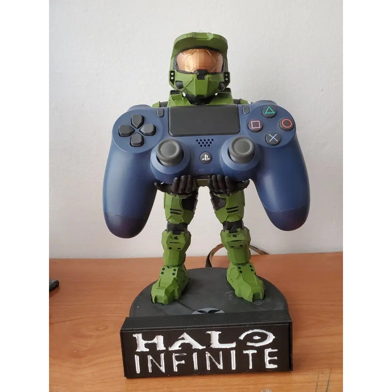 Soporte Control Xbox Play Halo Máster Chief Con Luces Led