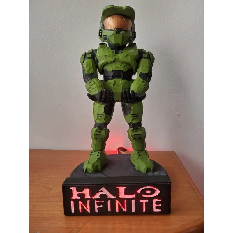 Soporte Control Xbox Play Halo Máster Chief Con Luces Led
