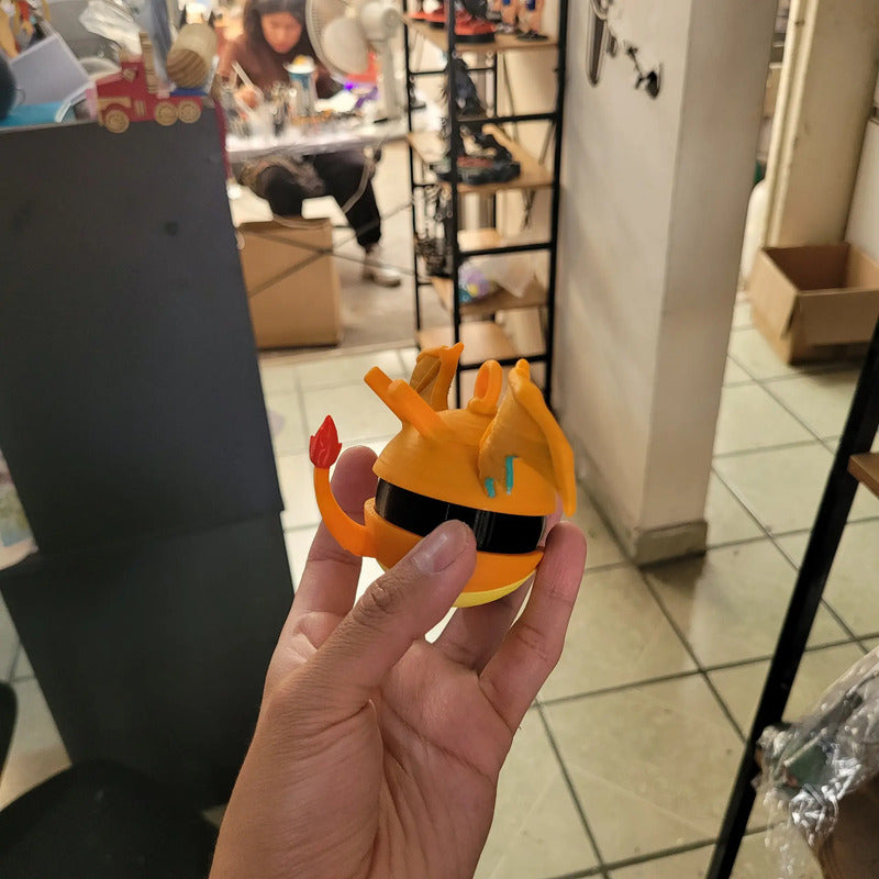 Esferas Árbol Navidad Tipo Pokebola Charizardd 6 Pack Pokebola