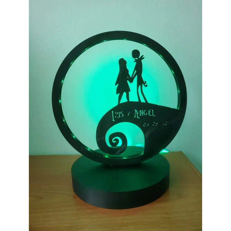 Lampara Jack Y Sally Con Nombre De Pareja Personalizado  Todos Varios