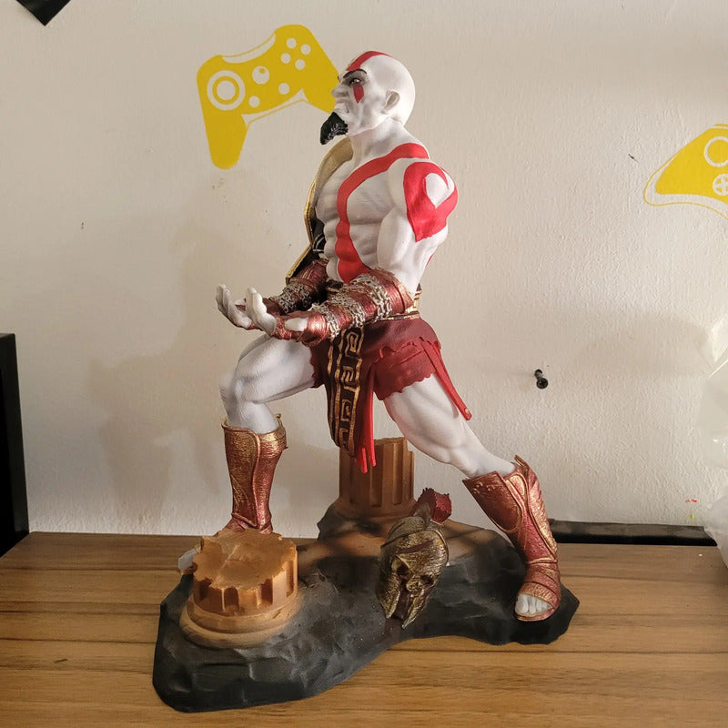 Soporte Para Mando O Celular De Kratos God Of War V3 Blanco, Rojo Y Dorado