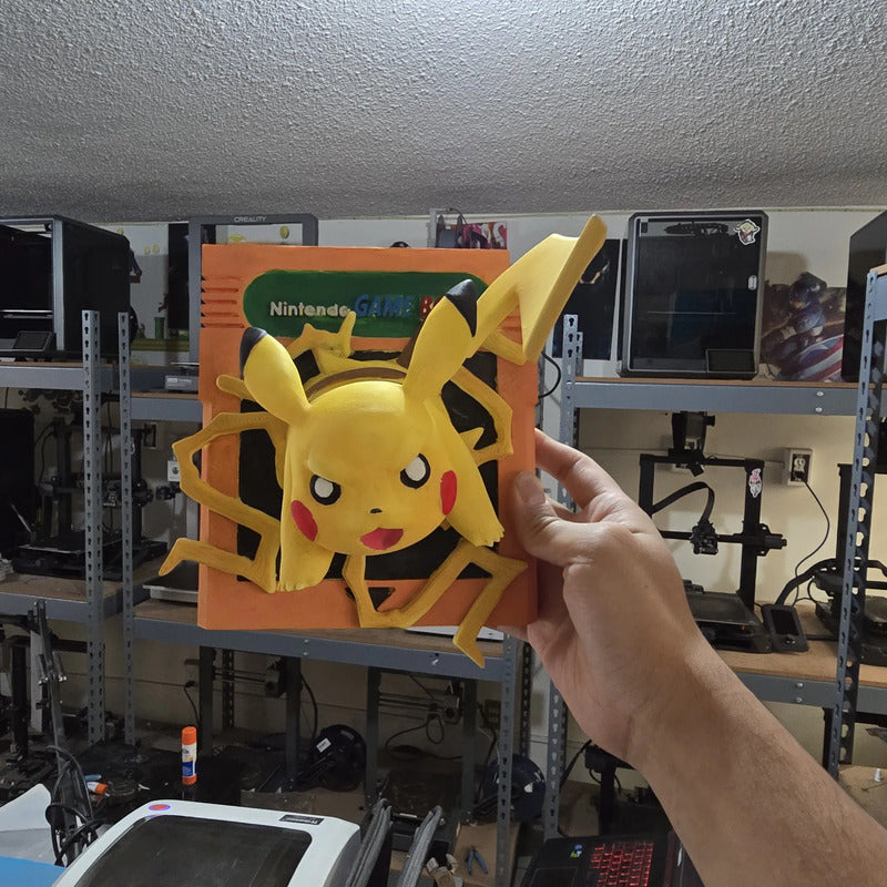Cuadro De Cartucho Pikachu Pokemon Amarillo Negro