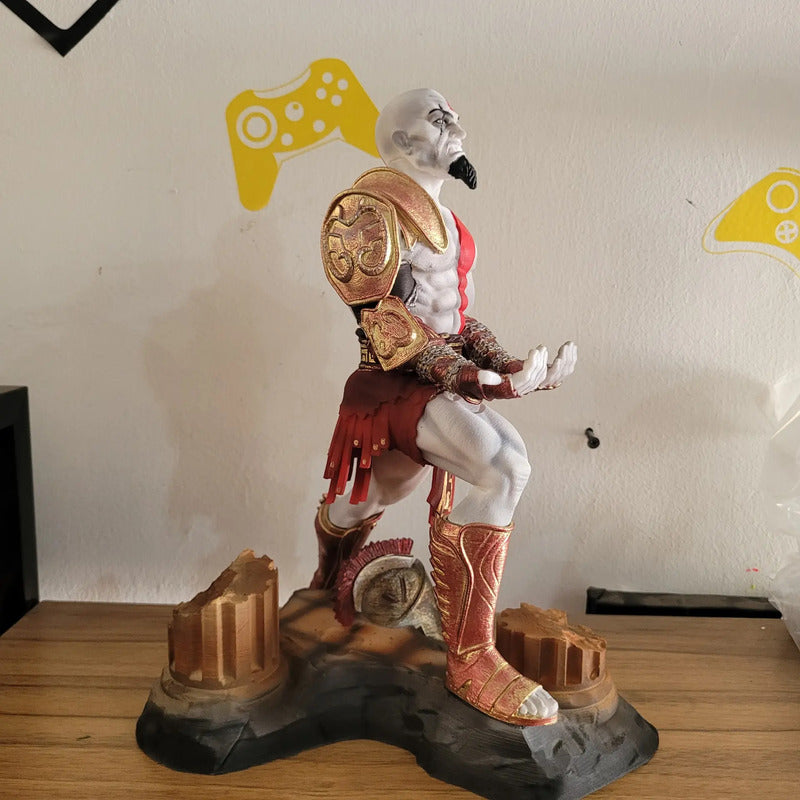 Soporte Para Mando O Celular De Kratos God Of War V3 Blanco, Rojo Y Dorado
