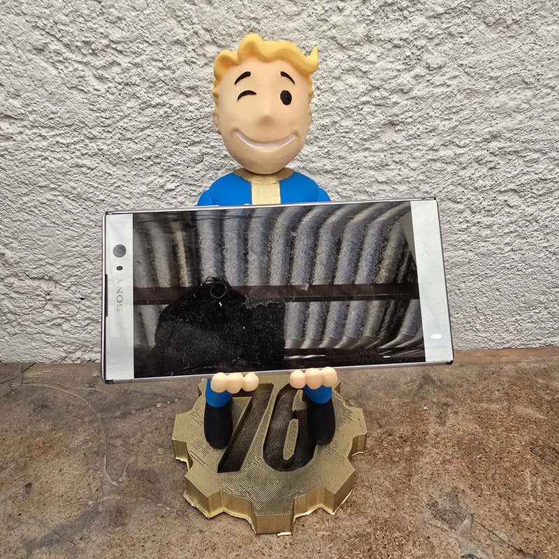 Soporte Control Play Xbox O Celular Vault Boy Fallout Amarillo