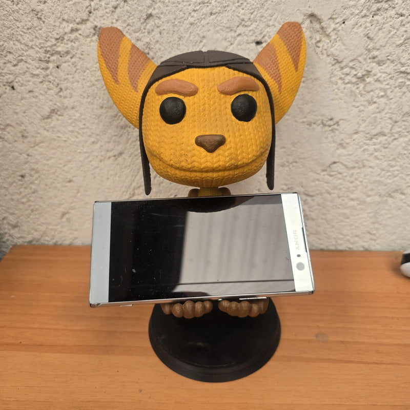 Soporte Control Play Xbox O Celular Ratchet And Clank Naranja Claro