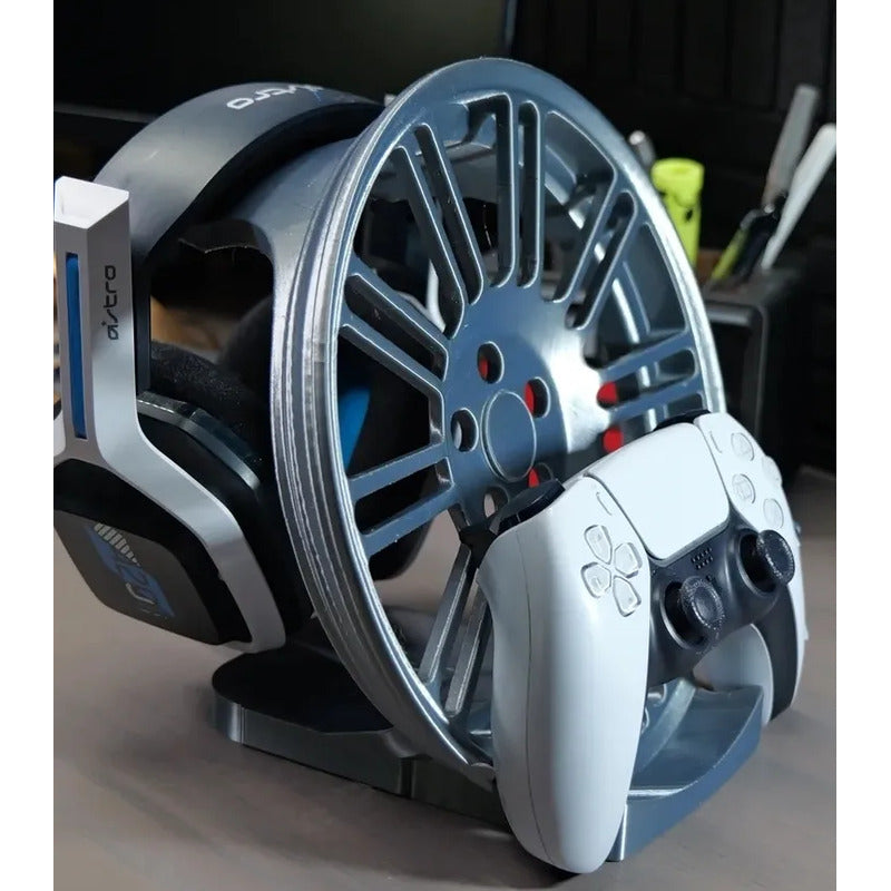 Soporte Para Control Play Xbox Y Audifonos Ring De Auto Gris
