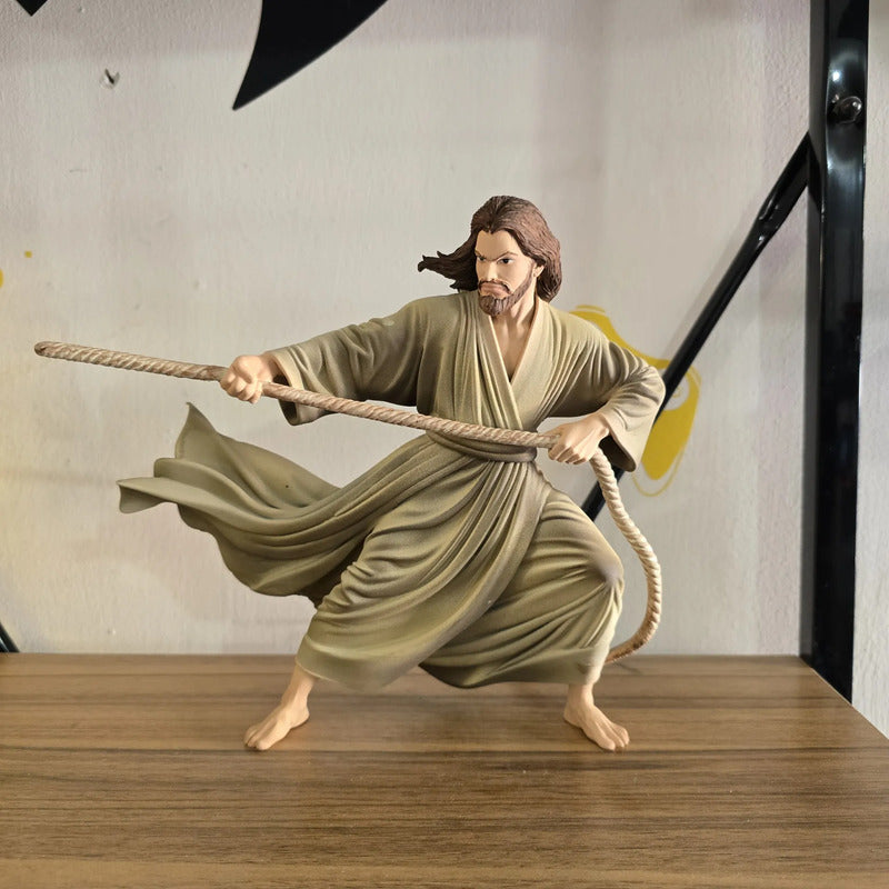 Figura Jesus Jalando Cuerda Naranja Claro