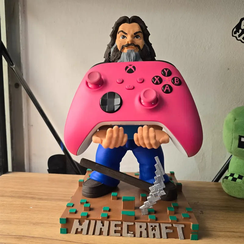 Soporte Control Play Xbox O Celular Steve Minecraft Jack Bla Azul