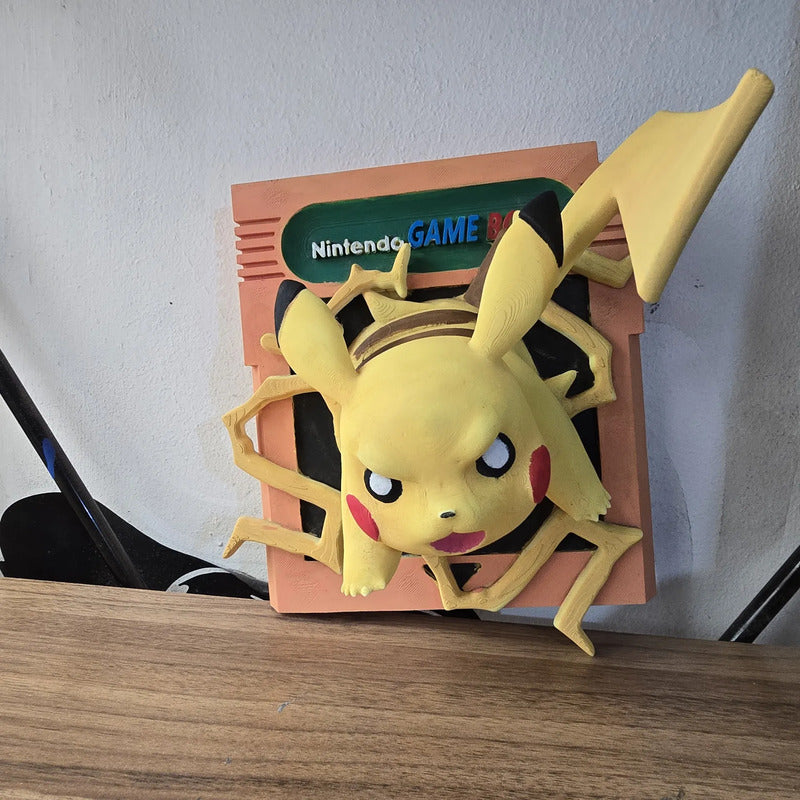 Cuadro De Cartucho Pikachu Pokemon Amarillo Negro