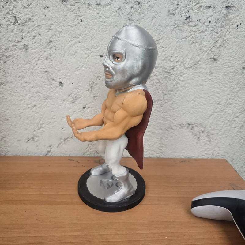 Soporte Control Play Xbox O Cel El Santo Lucha Libre Plateado