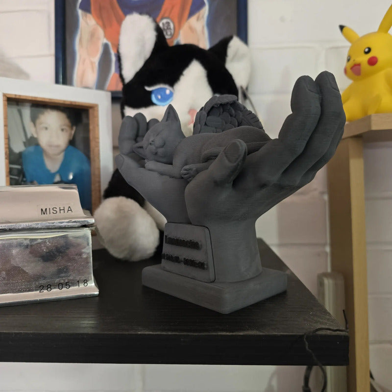 Estatua Homenaje Recordario Gatos Personalizada  Gris