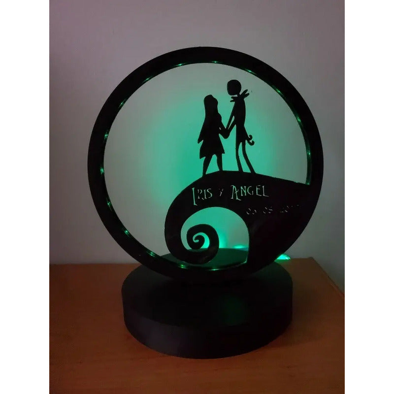 Lampara Jack Y Sally Con Nombre De Pareja Personalizado  Todos Varios