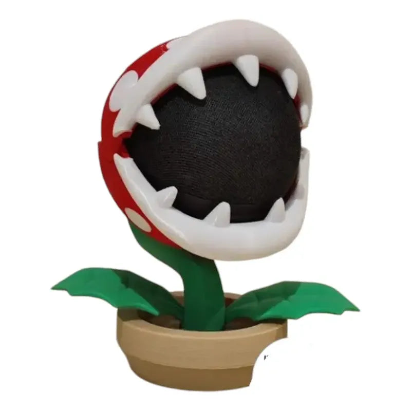 Soporte Alexa Echo 4 O 5 Planta Piraña Mario Rojo