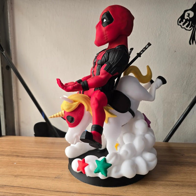 Soporte Control Play Xbox O Celular Deadpool Con Caballo Rojo