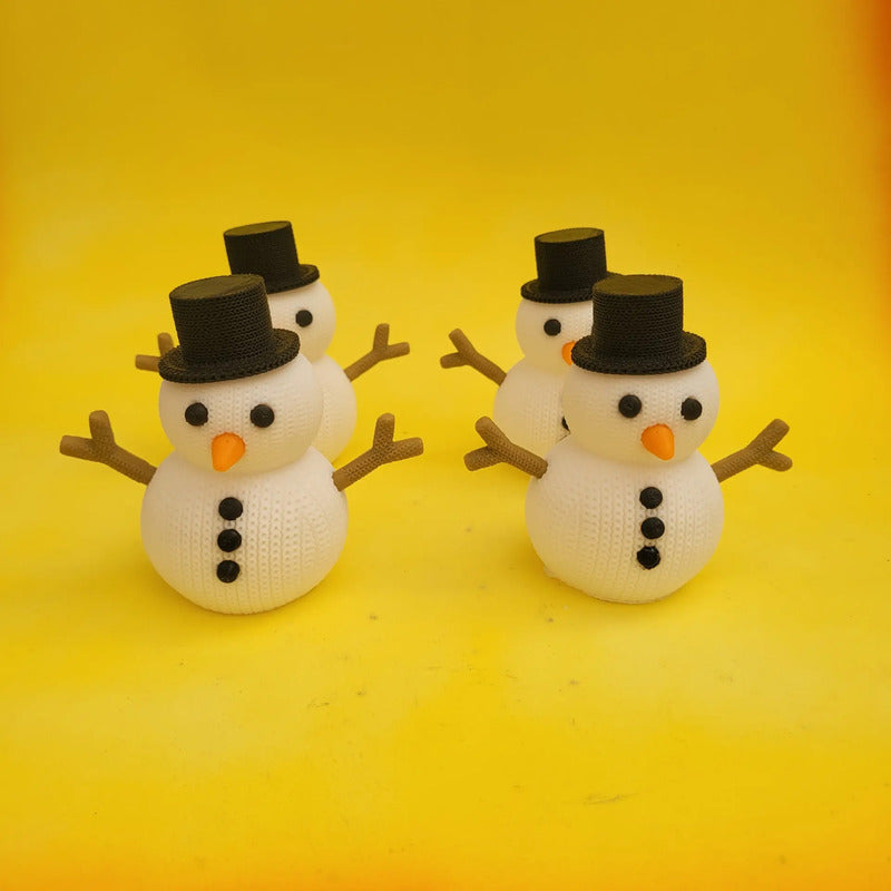 Figura Decorativa Para Navidad Hombre De Nieve Vela 4 Pack Blanco