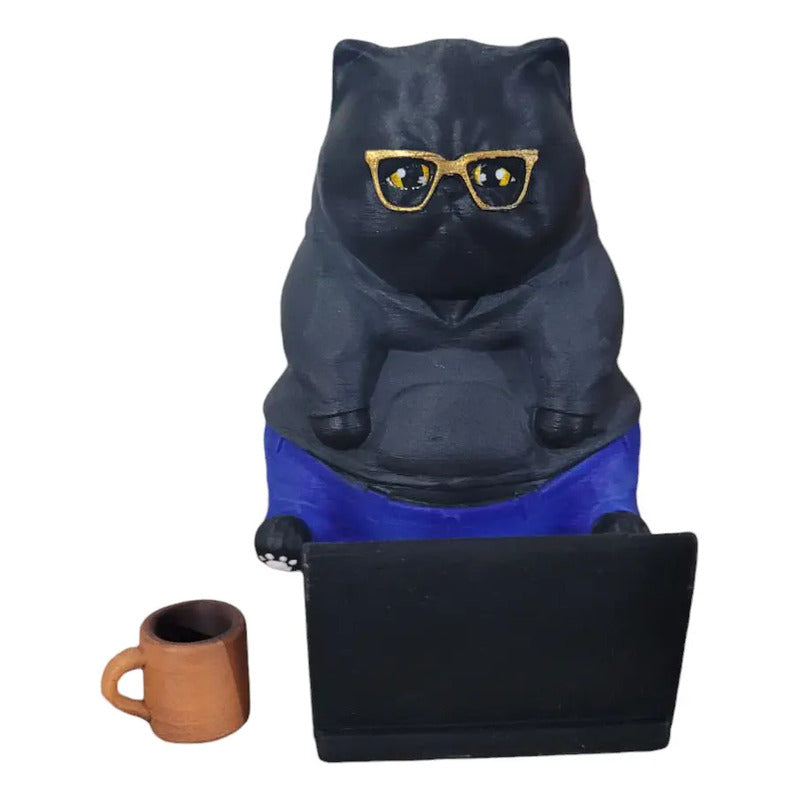 Accesorio Para Escritorio Gatito Negro Negro