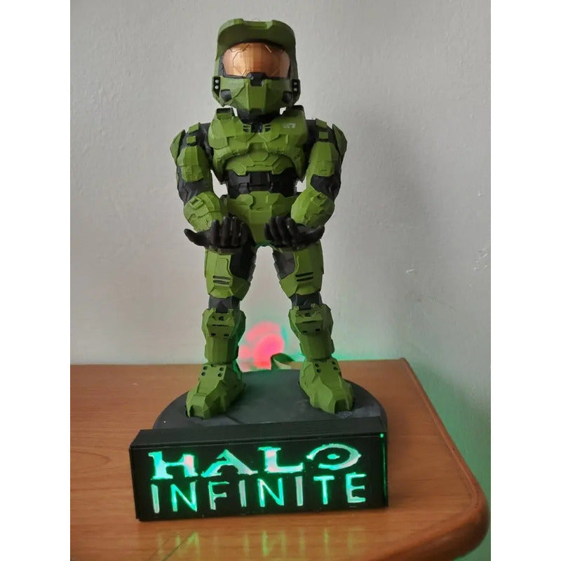 Soporte Control Xbox Play Halo Máster Chief Con Luces Led