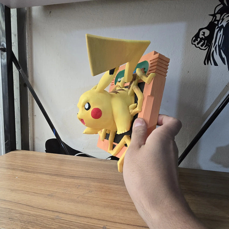 Cuadro De Cartucho Pikachu Pokemon Amarillo Negro