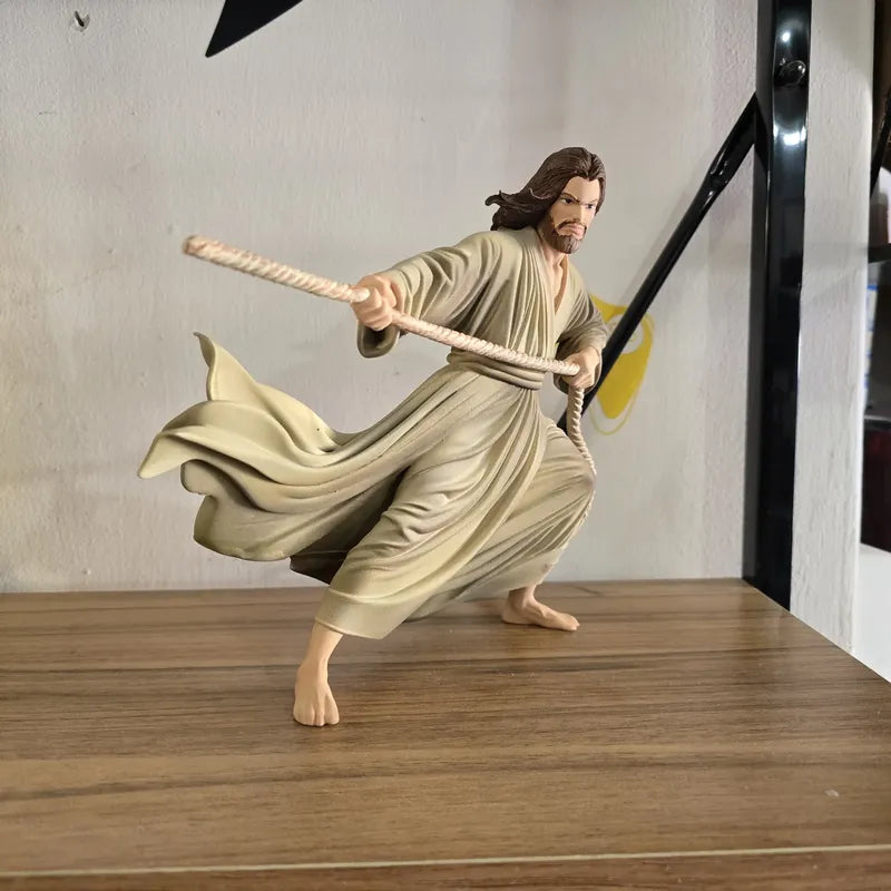 Figura Jesus Jalando Cuerda Naranja Claro